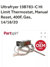 Ultra Fryer / Pitco High Limit Thermostat.  Part Number ULTR19B783-C