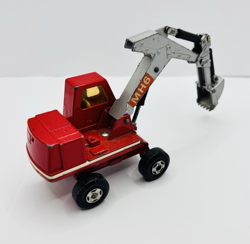 Vintage 1970 Matchbox King Size K-1 Hydraulic Excavator, Red & Silver/Grey - Picture 9 of 12