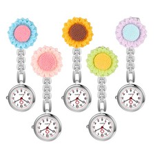 Unisex Sunflower Nurse Watch Clip on Medical Hospital FOB Watch Gift for Doctor