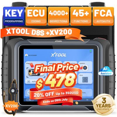 XTOOL D8S Full Diagnostic Scanner ECU Coding Topology Map 42+ Services +XV200