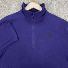 The North Face Pullover Mens Medium Purple Long Sleeve Quarter Zip Fleece EUC