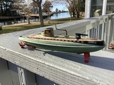 Vintage Marusan tin lithograph wind-up SSN 25 submarine toy 1955