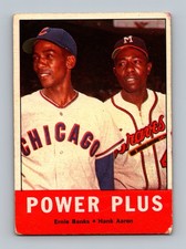 1963 Topps #242 Power Plus Banks/Aaron LOW GRADE (MK) Vintage HOF Baseball Card