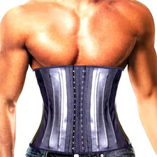Men Waist Trainer Compression Belt Tummy Control Steel Boned Body Shaper Corset