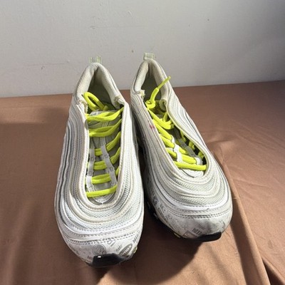 Nike Air Max 97 Sneaker 921522-108 White Yellow Mesh 7Y Unisex Kids Athletic