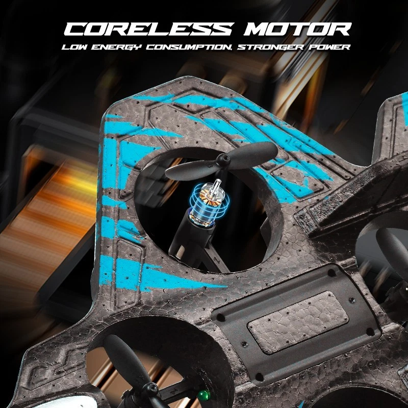 RC Glider Plane 2.4G Remote Control Stunt Foam Jet Drone with Light – Red/Blue - Image 3 of 4