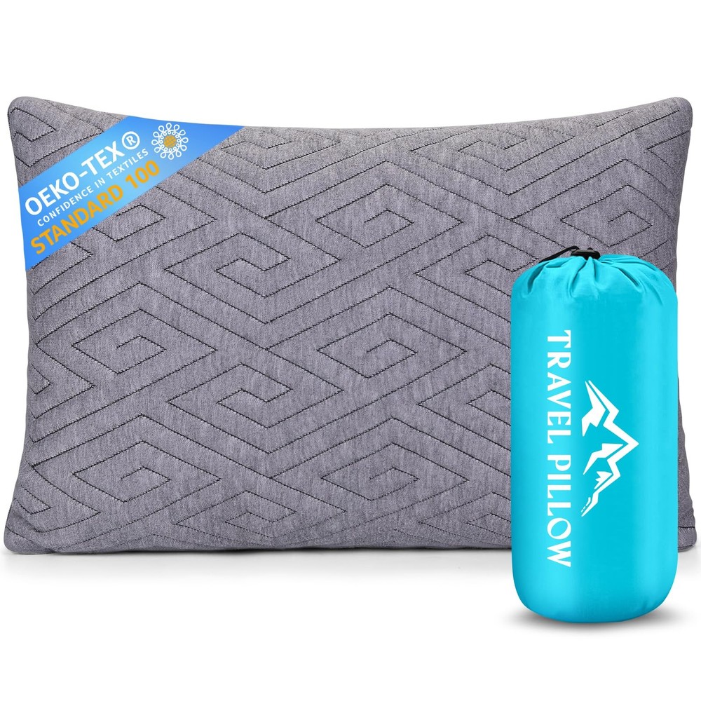 Memory Foam Travel Pillow for Camping & Sleeping - Compact & Breathable