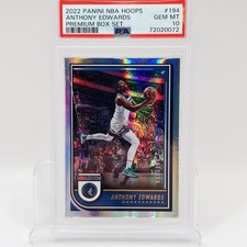 2022-23 NBA Hoops Anthony Edwards Silver Holofoil SP # 004/199 PSA 10 GEM MINT