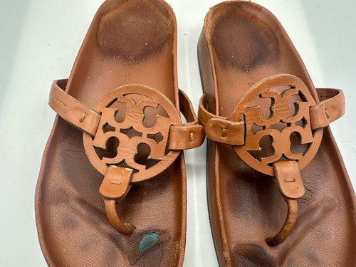 Tory Burch Miller Cloud Tan Brown Sandals Sz 7.5 - Picture 2 of 8