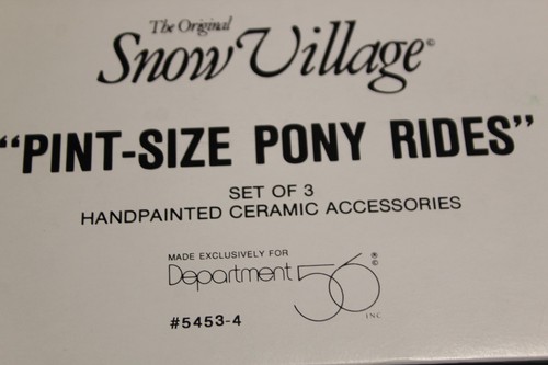 Dept. 56 “Pint Size Pony Rides” (Set of 3) The Original Snow Village 1994 #54534 - Picture 4 of 4