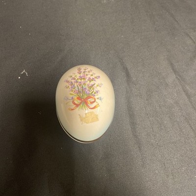 Schmuckschatulle EI - Royal Worcester Ringtons Tee 1982 Keramik Ei - (9195)