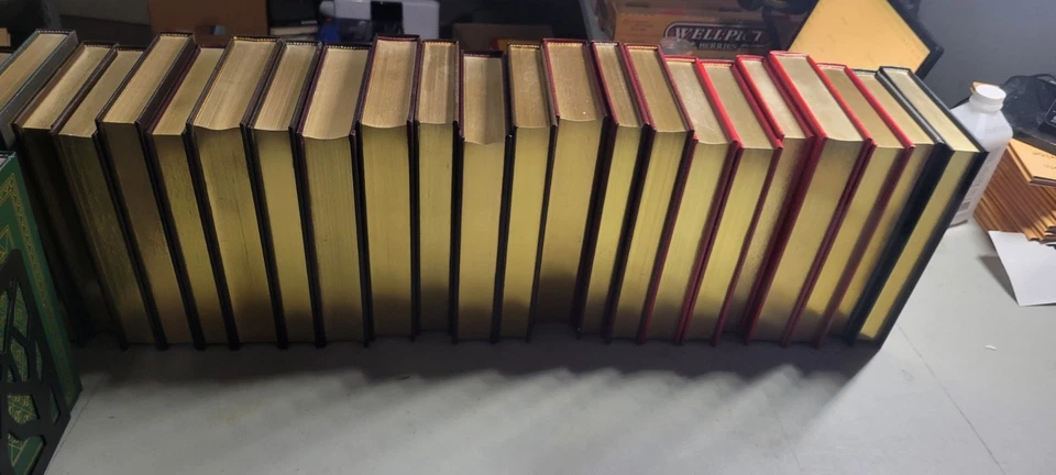 Franklin Library 40 Leather Classics Beautiful Bookshelf Set Gold Gilt Lot Foto 4 de 4