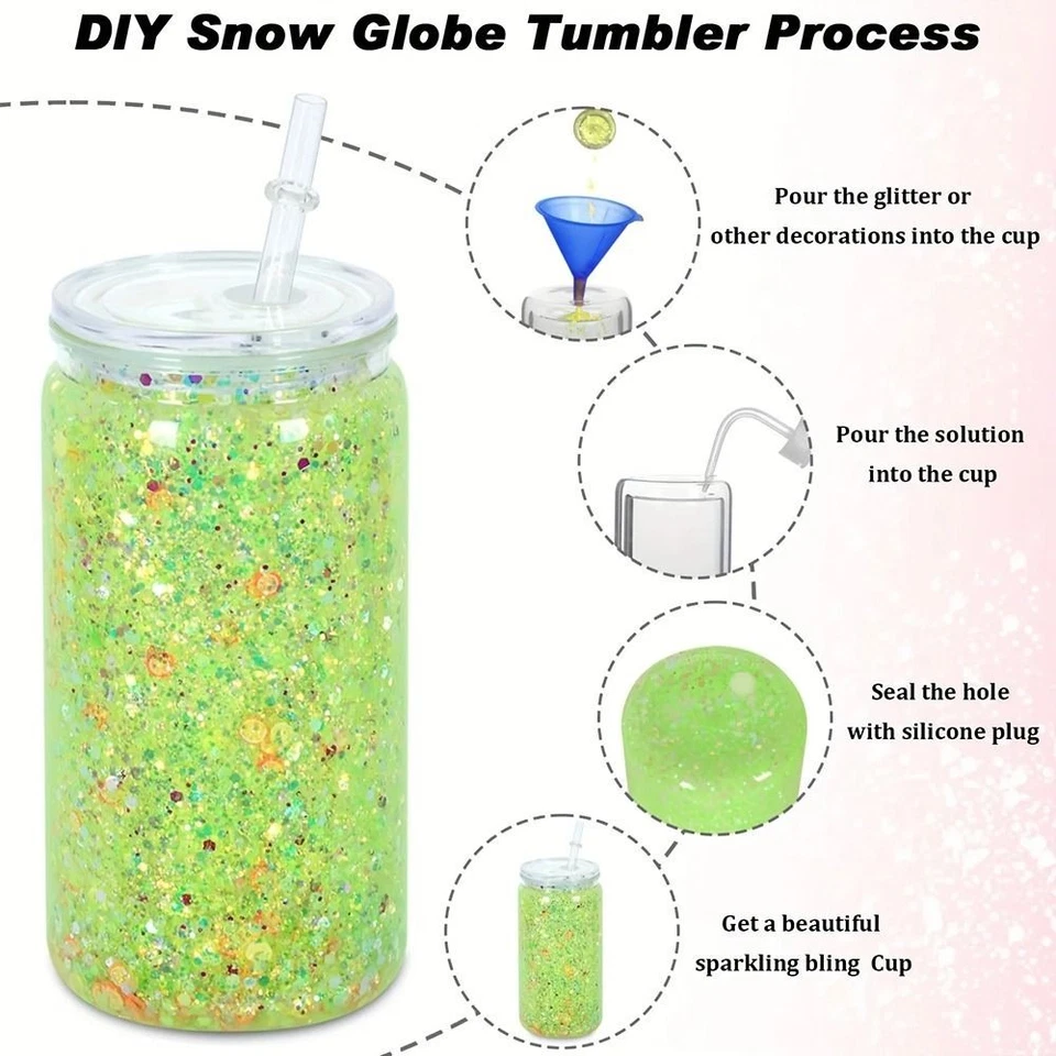 Break-Resistant Water Bottles 16oz Capacity Snow Globe Tumbler  Holiday Gifts - Image 4 of 4