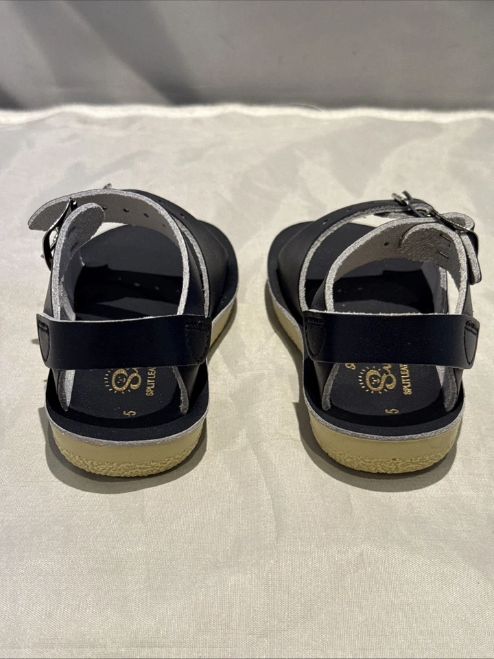 NEW IN BOX SUN-SAN SALT WATER SANDALS SURFER NAVY TODDLER SIZE 5 NIB - Image 4 of 4