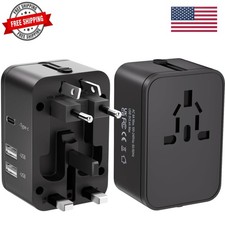 Travel Plug Adapter with 2 USB A 1 USB C,Universal All in One Worldwide Trave...