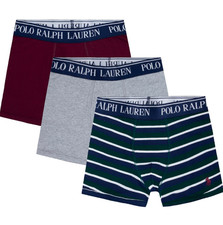 POLO Ralph Lauren Boys' 3-Pack Breathable Stretch Boxer Briefs Multicolor XL