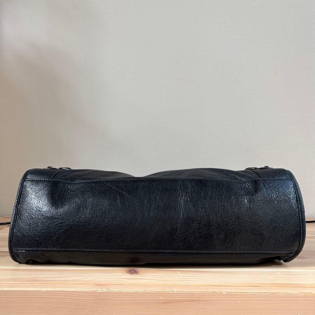 Balenciaga The City Bag 115748 Black Leather 2Way Shoulder Y2K thumbnail 7