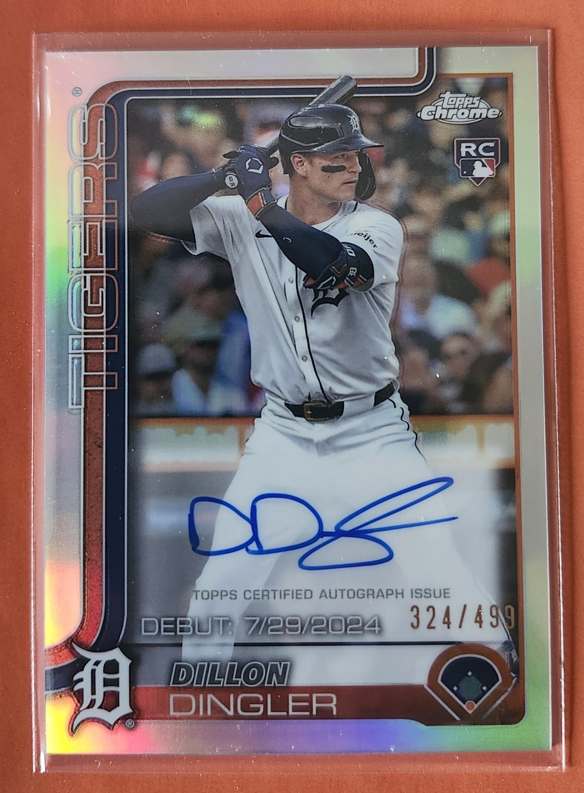 Topps 2025 Chrome Dillon Dingler Tigers Rookie Auto Refractor #CRDA-DD /499