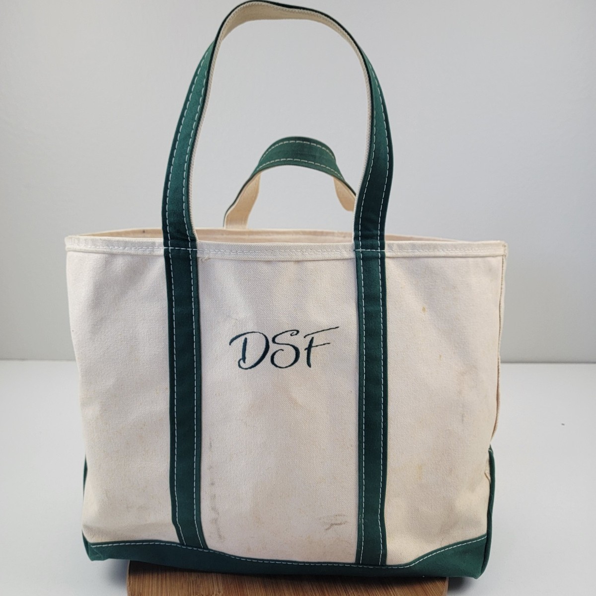 Vintage L.L. Bean Boat And Tote Bag XL Extra Large Canvas White 