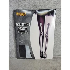 Spirit Halloween Skeleton Print Tights Womens Size M/L Costume Accessory