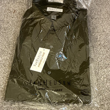 Van Heusen Wrinkle Free Poplin Black Solid Dress Shirt 15 34/35