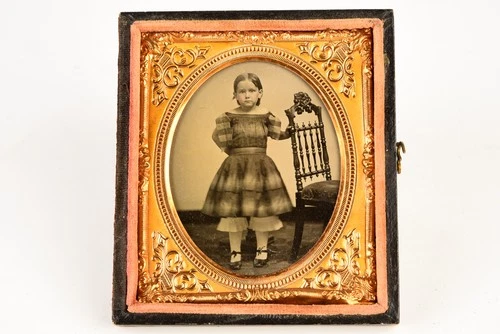 Ambrotype of Young Girl in 1/6 Plate Wood Composite Union Case V22