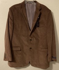 NWT Saddlebred Brown Corduroy Sports Coat Blazer Jacket Men's Cotton Size 46R