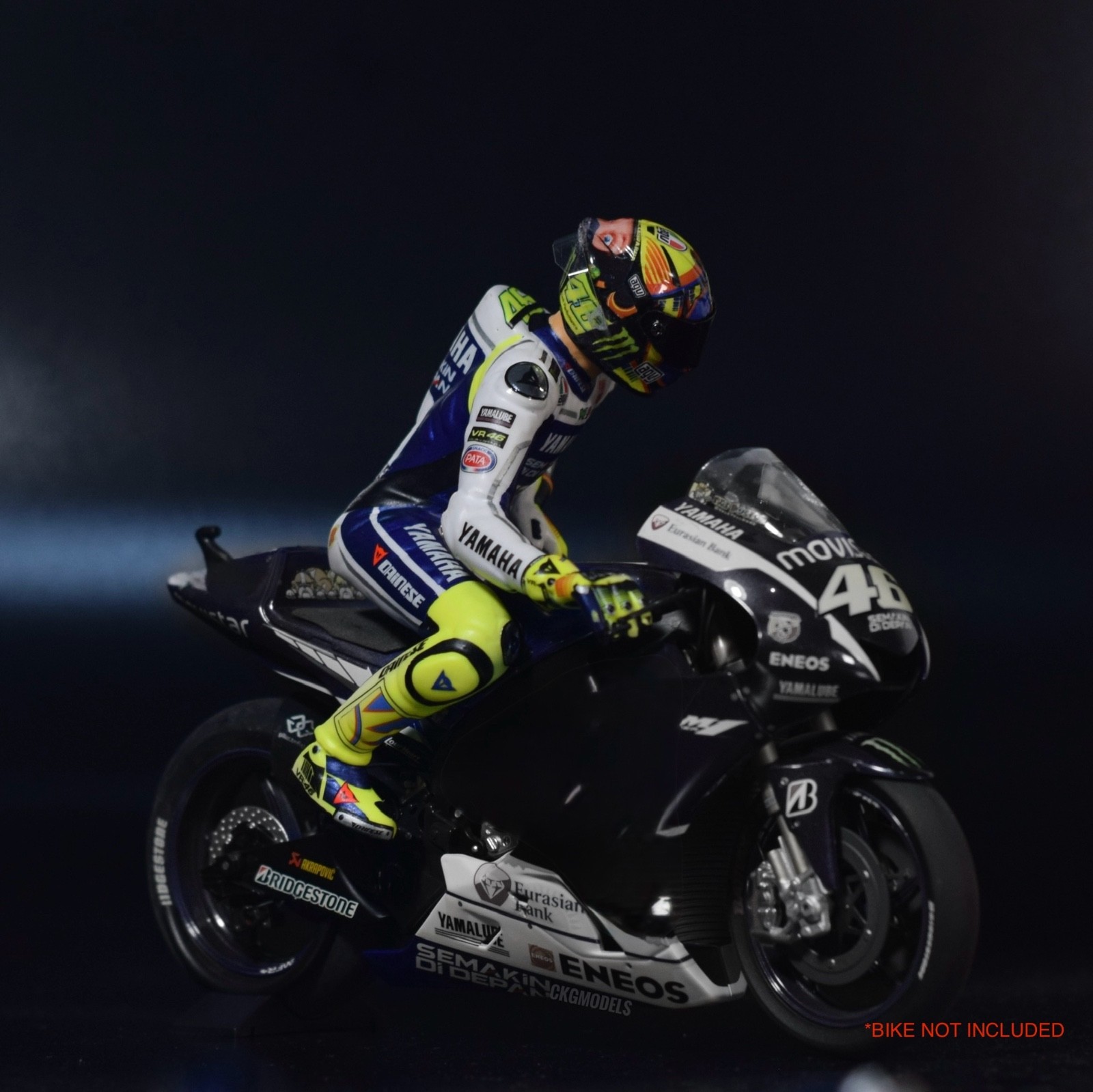 1/12 Scale Motogp Rider Figurine Valentino Rossi Test 2014 thumbnail 2