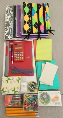 School supplies Stationary Notebooks Binder Post Its ruler Pencils,Avery,Mead ..
