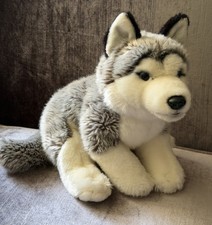 Animal Alley Siberian Husky Wolf Toys R Us Realistic Plush Stuffed Animal 2012