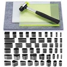 52 Shape Style Leather Hole Punch Tool, Leather Punch Mat, 3 Pcs Craft Punching 