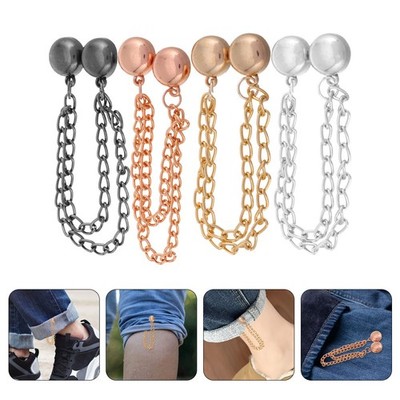 12 Pcs Magnet Buckle for T-shirt Shortening Clothes Clip with Chain