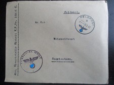 X4689 Umschlag FPNr. 16826 C vom 29.9.43 an  Wehrmeldeamt Saarlautern