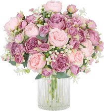 Bouquet Di Peonie Artificiali in Seta - 2 Mazzi per Feste Di Nozze, Centrotavola