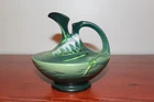 Roseville Pottery Freesia 19-6" Ewer – Green Matte Glaze with Raised Floral Desi