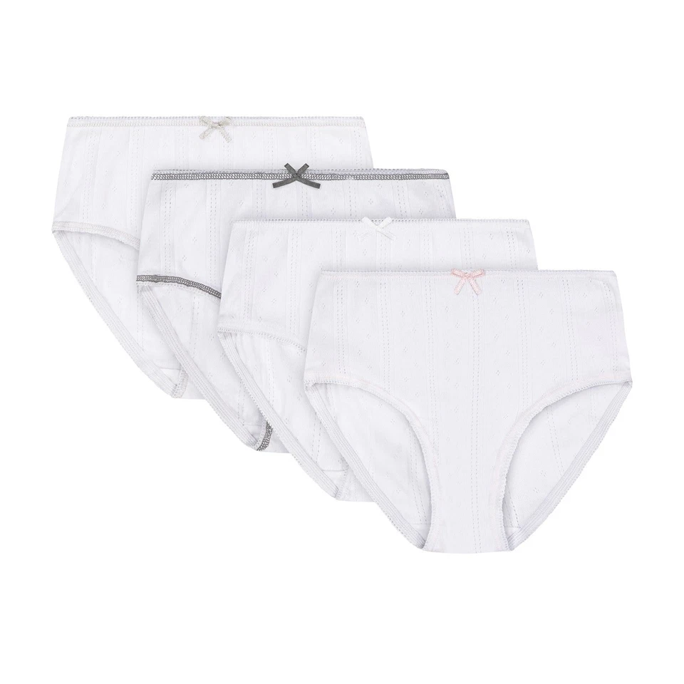 Buyless Fashion Girls Tagless Panties Assorted Cotton Brief Underwear 4 Pack - Image 3 of 4