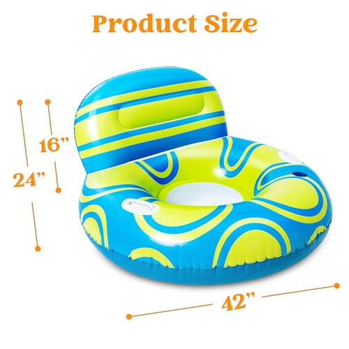 Inflatable Pool Float Lounger - River Tube Floating Chair Sofa with Big - Afbeelding 6 van 7