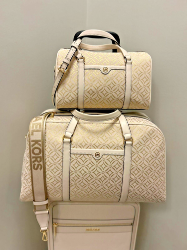 Michael Kors Travel Small Trolley Bag + Duffle Bag+XL Weekender Bag(Light Cream) - Picture 9 of 24