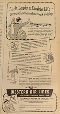 Western Airlines Magazine Ad Airplane Aircraft 1946 Advertisement Wall Art Print