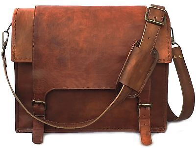 NEW Handmade leather shoulder bag messenger laptop satchel bag for men and women