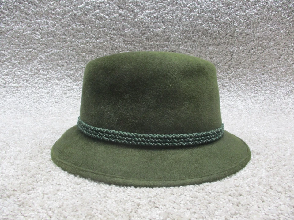 De colección Brooks Brothers Terciopelo Austriaco Fedora Musgo Verde Alce Detalle 7 3/8 Usado en Excelente Condición Foto 4 de 4