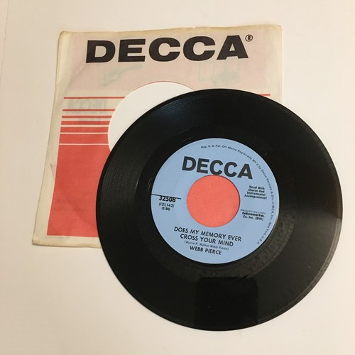 Webb Pierce Does My Memory Ever Cross Your Mind / This Thing Promo Copy 45 rpm - Picture 5 of 6