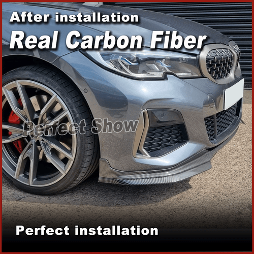Spoiler anteriore in carbonio labbro anteriore splitter spada per BMW G20 G28 pacchetto M M340i - Foto 5 di 12