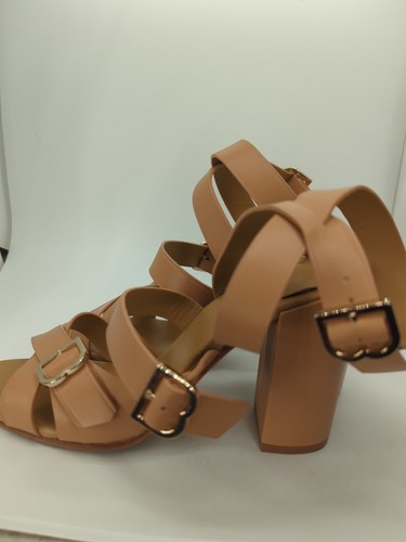 Brooks Brothers Multi Strap Stacked Heel Sandals Beige 8.5 Womens MSRP $298 - Picture 9 of 11