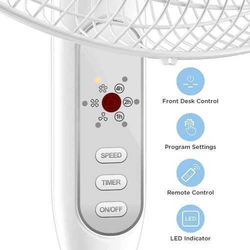 Stylish 16'' Floor Pedestal Fan with Timer & 3-Speed Settings for Living Spaces - Picture 10 of 12