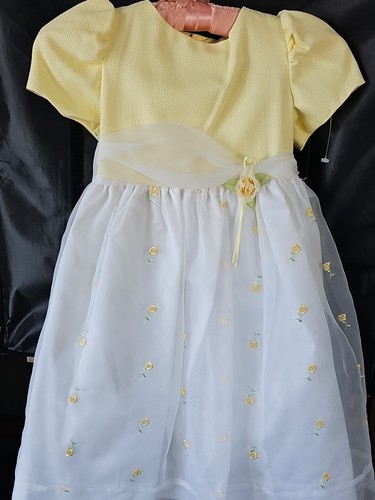 Peaches n Cream Größe 5 Tall gelb schönes KLEID Barrett MÄDCHEN NEU NOS SÜSS!