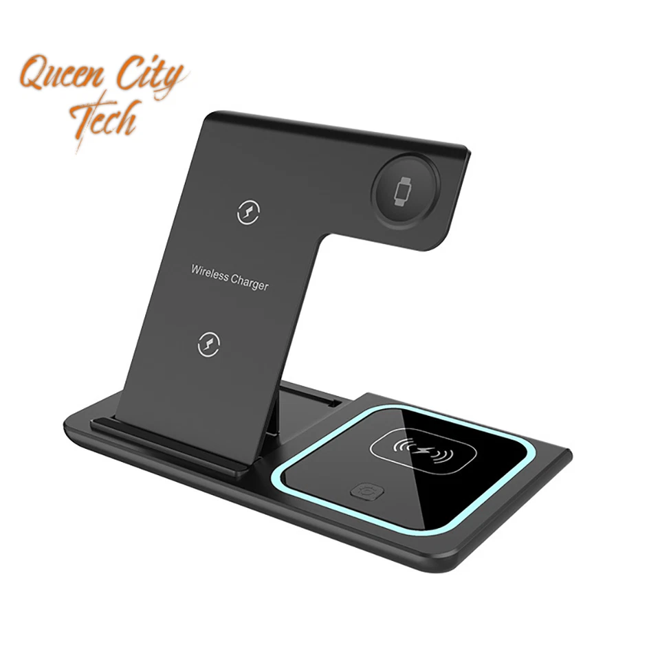 Wireless Charger Stand for iPhone, Apple Watch & AirPods 3-in-1 Fast Charger - Image 3 of 4