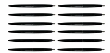 12 Pack of BIC Clic Silver Expression Knock Oily Ballpoint Pen Black
