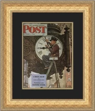 Norman Rockwell Post Cover The Correct Time Custom Framed Print