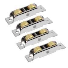 4pcs 30kg Kapazität 304 Edelstahl doppelte Rolle Schiebetür Fenster Gleitrolle